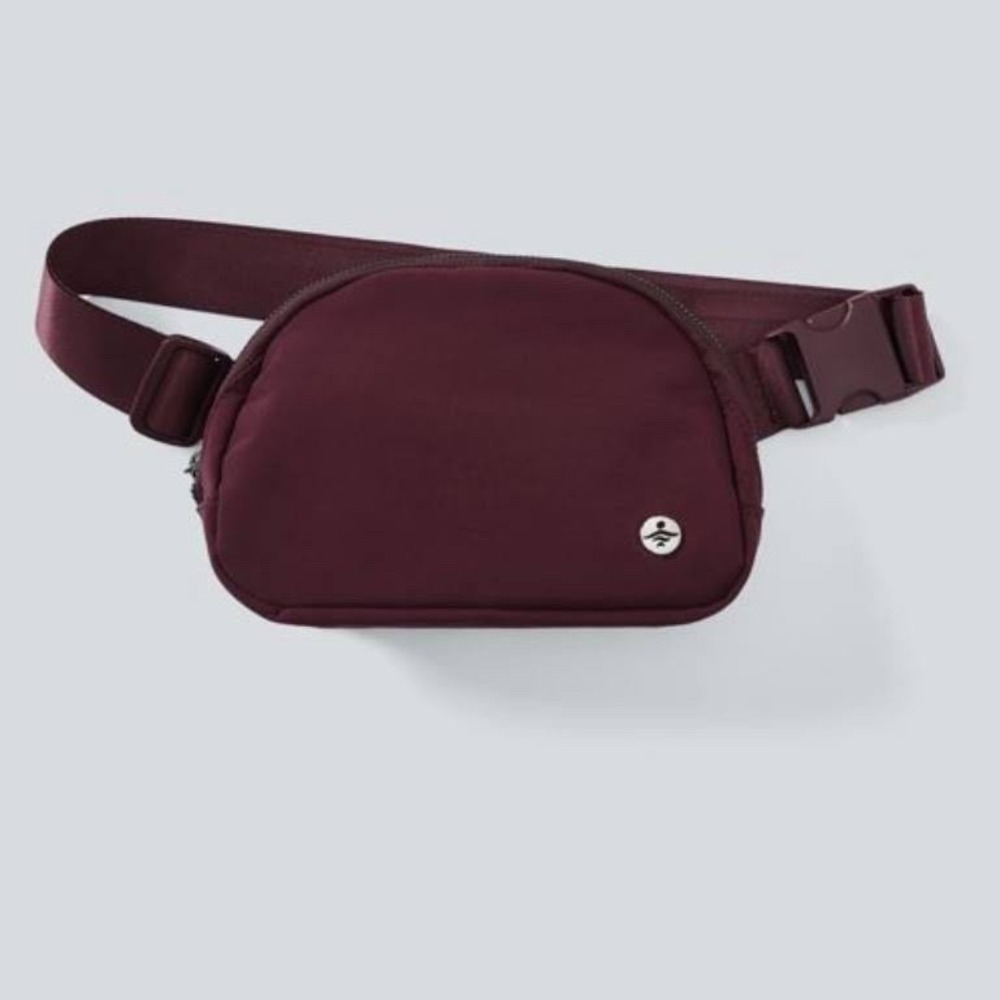 Two Halara Fanny Packs Crossbody Bags Black Maroon Nylon Set Small 1166